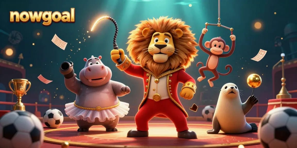 Engage with nowgoal as characters enjoy sports betting surrounded by vibrant elements.