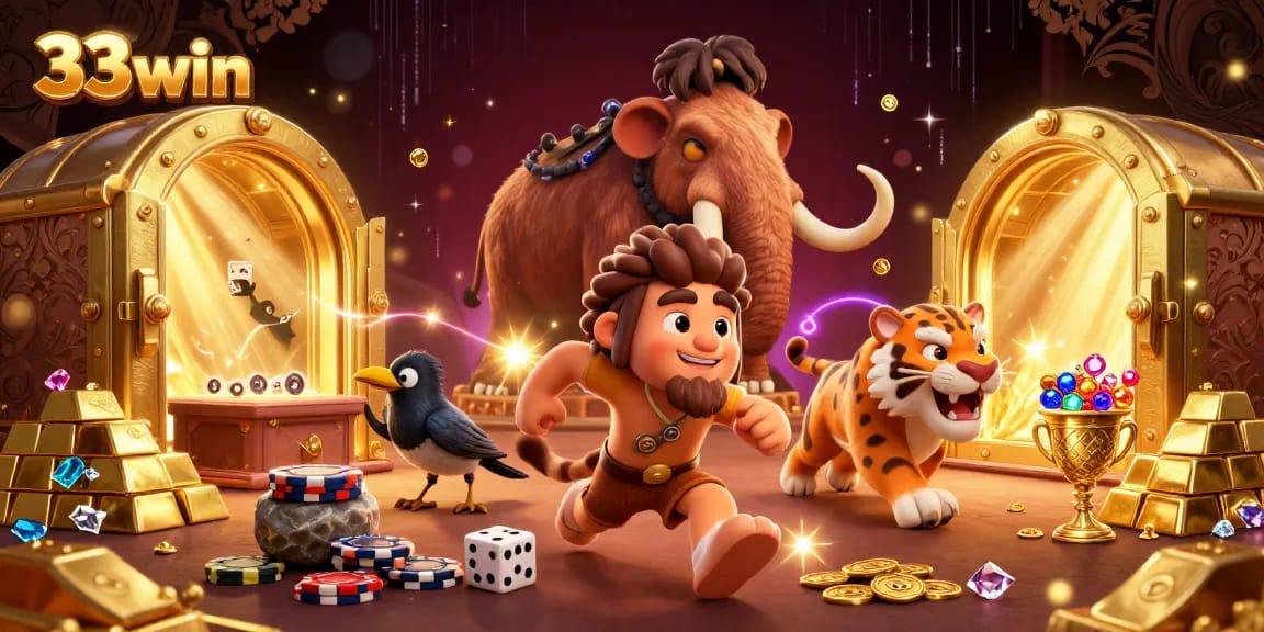 Experience thrilling games at the 33win casino, with vibrant treasure elements and engaging characters.
