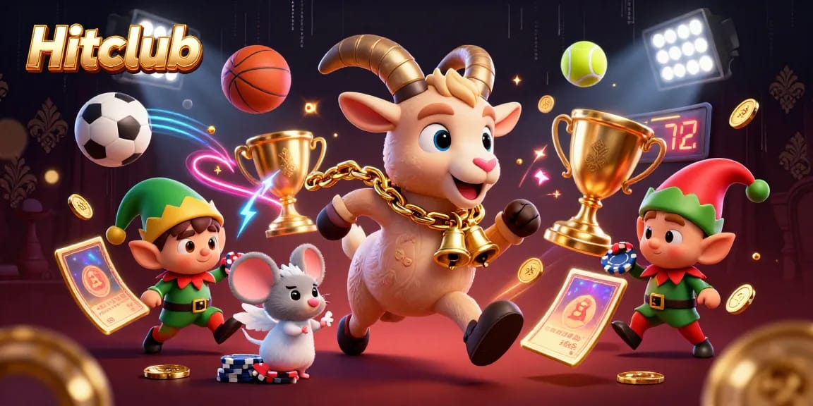 Hitclub engages in thrilling casino activities as Krampus and angel characters add festive excitement.