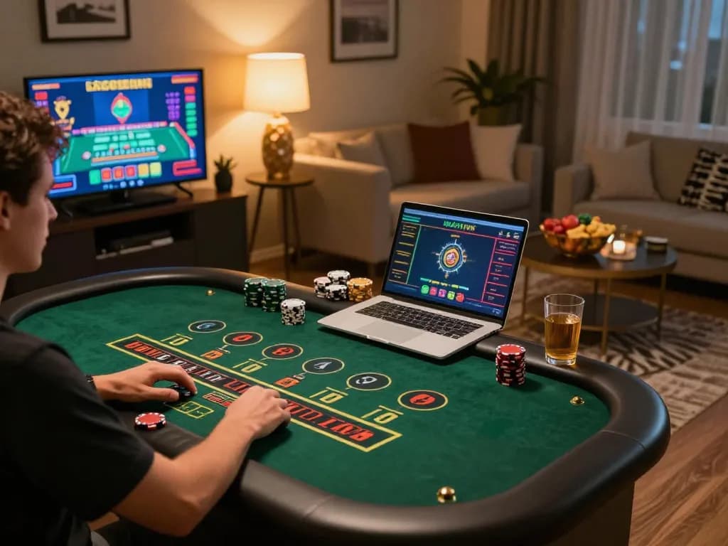 Engaging with live dealer games at MAN88 online casino, highlighting strategic play and comfort