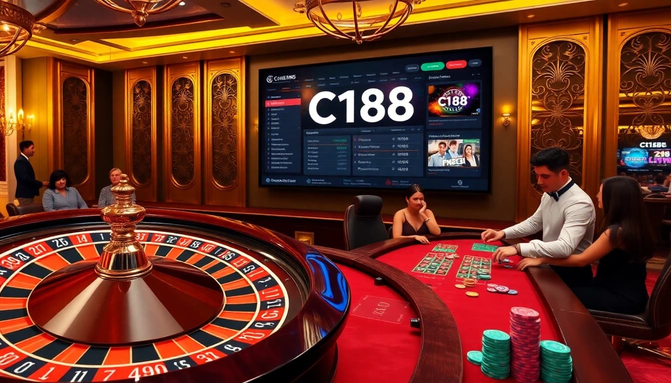Players enjoying games at C168 casino with exciting promotions and vibrant roulette