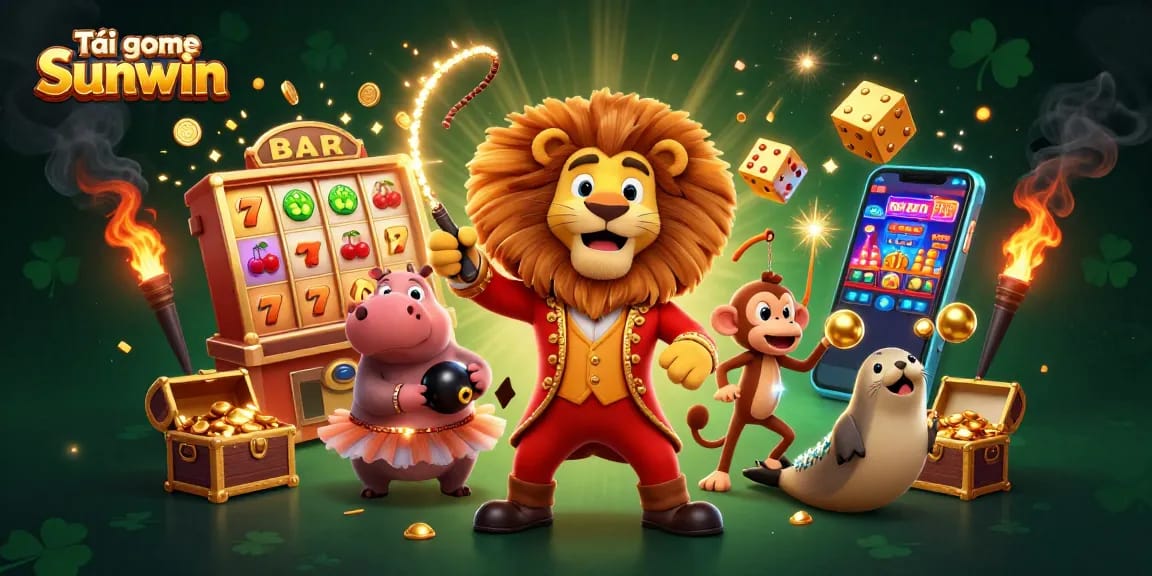 Experience excitement with Tải game Sunwin as characters enjoy a lively casino atmosphere together.
