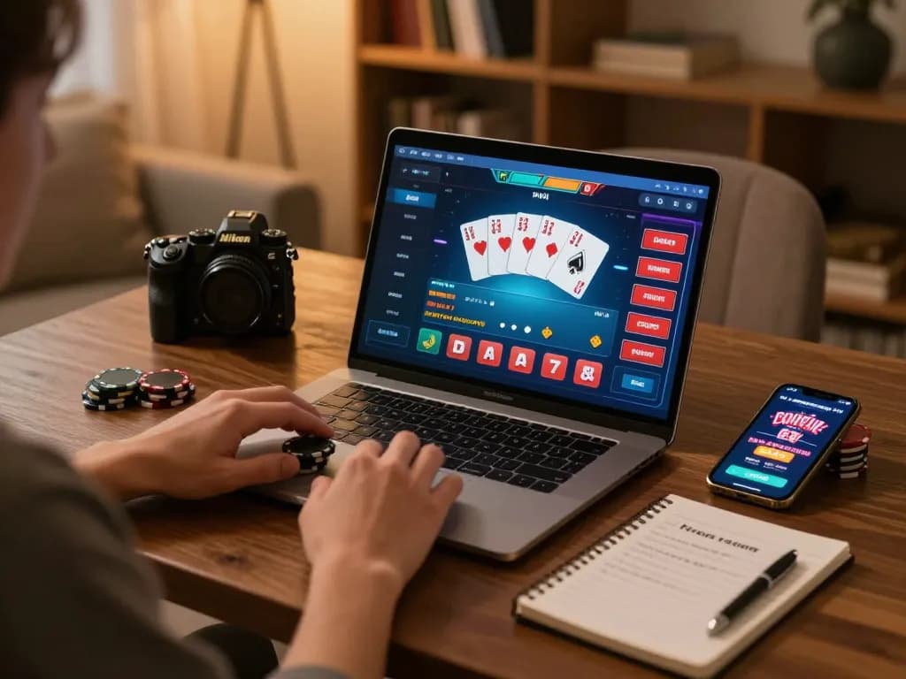 Engaging in RR88 online poker gameplay with vibrant graphics and strategic notes.