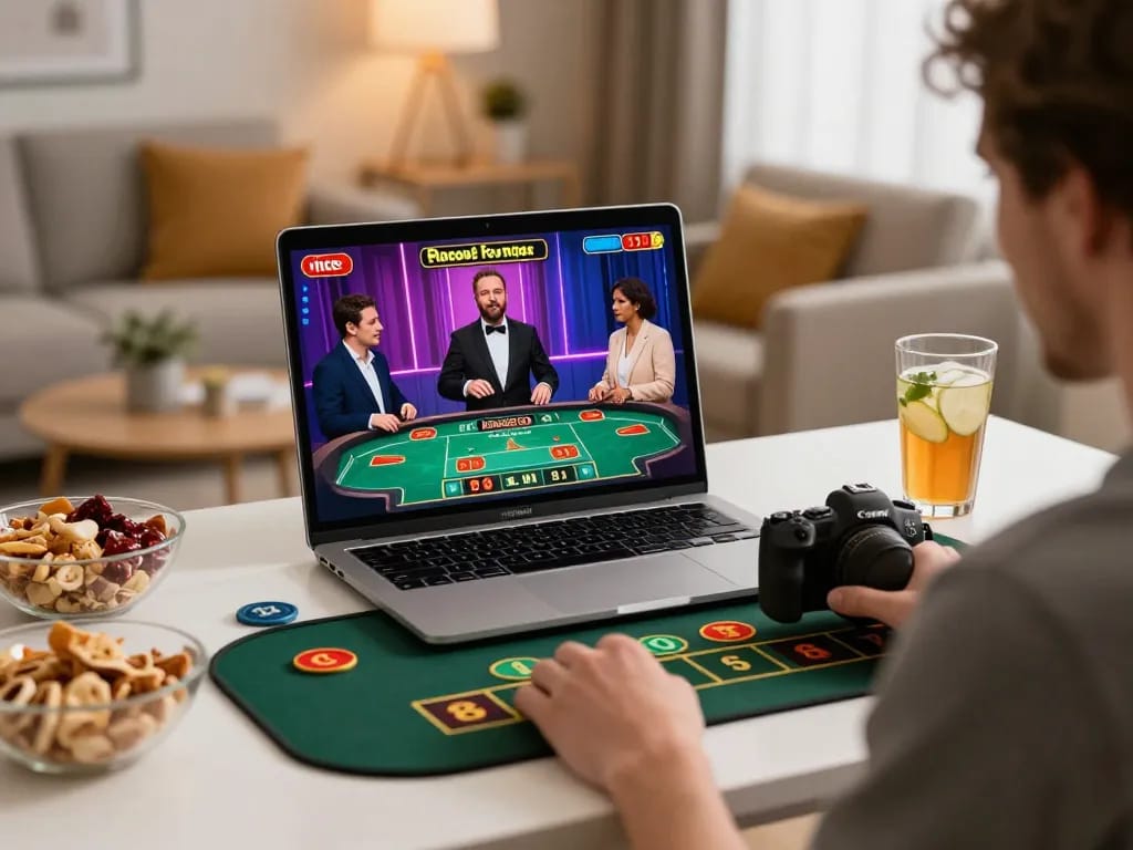 Engaging with 88aa live dealer game on a laptop in a cozy home setting, showcasing dynamic betting action