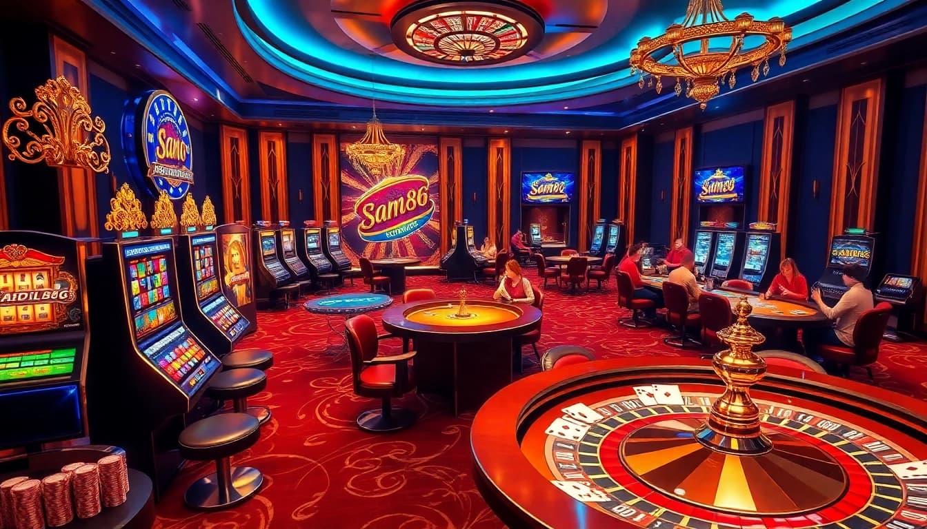 Engaging players at Sam86 enjoy thrilling online casino games with vibrant visuals and excitement.