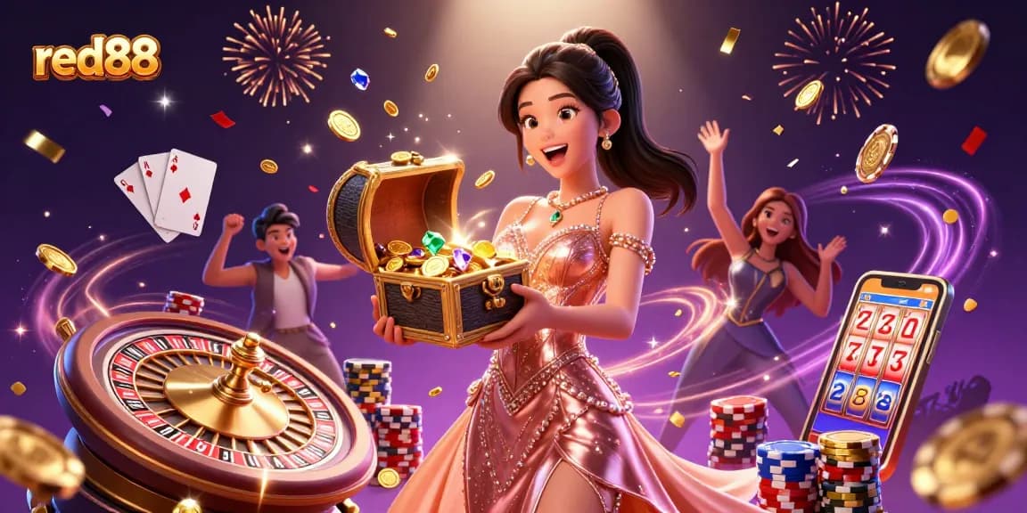 Experience the thrill at red88 with dazzling treasures and exciting casino elements.
