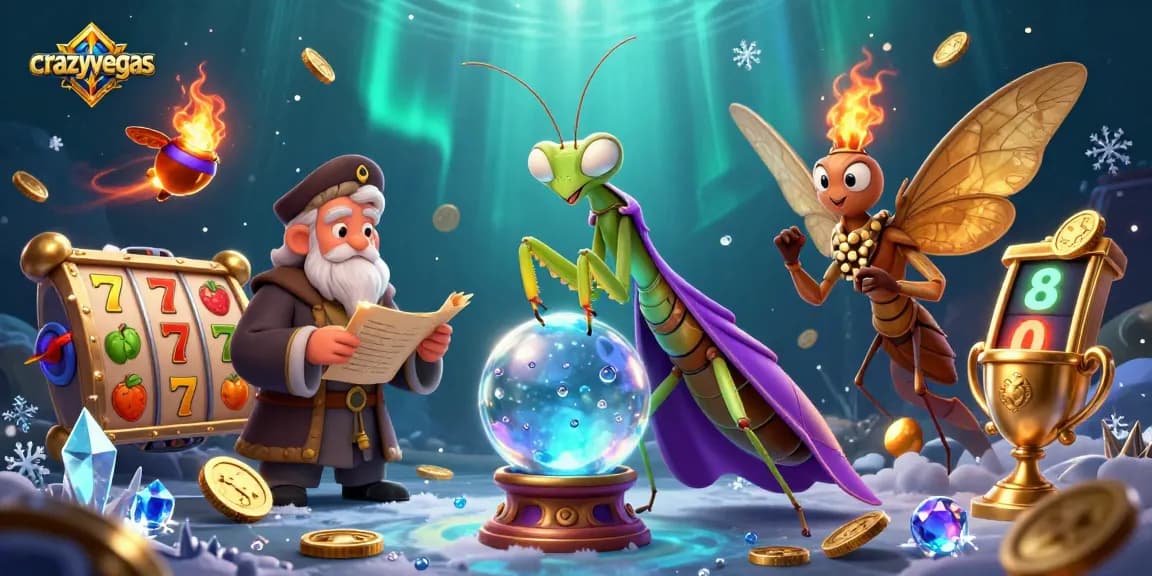 Experience thrilling wins with crazyvegas in this vibrant slot-filled 3D casino scene.