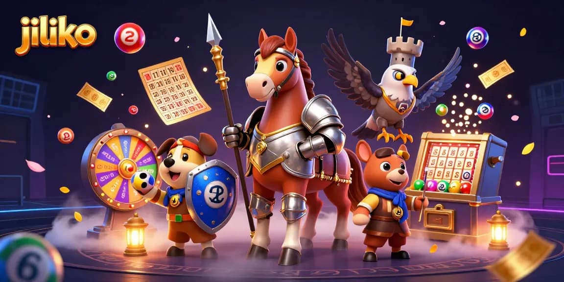jiliko showcases exciting lottery action with dynamic elements like colorful bouncing balls and engaging characters.