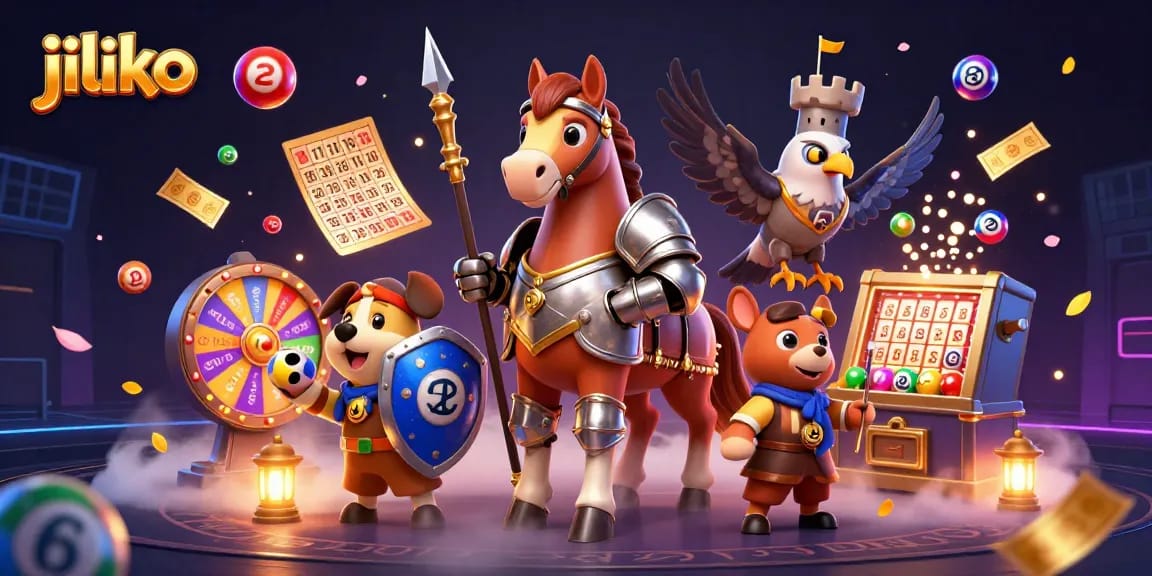 jiliko showcases exciting lottery action with dynamic elements like colorful bouncing balls and engaging characters.