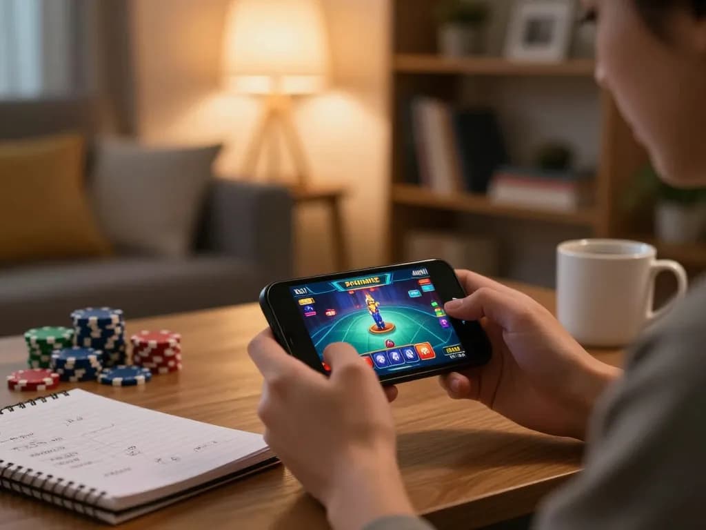 Engaging mobile gaming experience at home with cloud-africa casino app on smartphone, showcasing responsible entertainment.