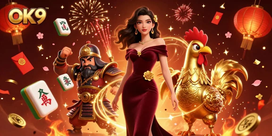 Join the excitement at OK9 with glamorous casino gaming, vibrant elements, and stunning visuals!