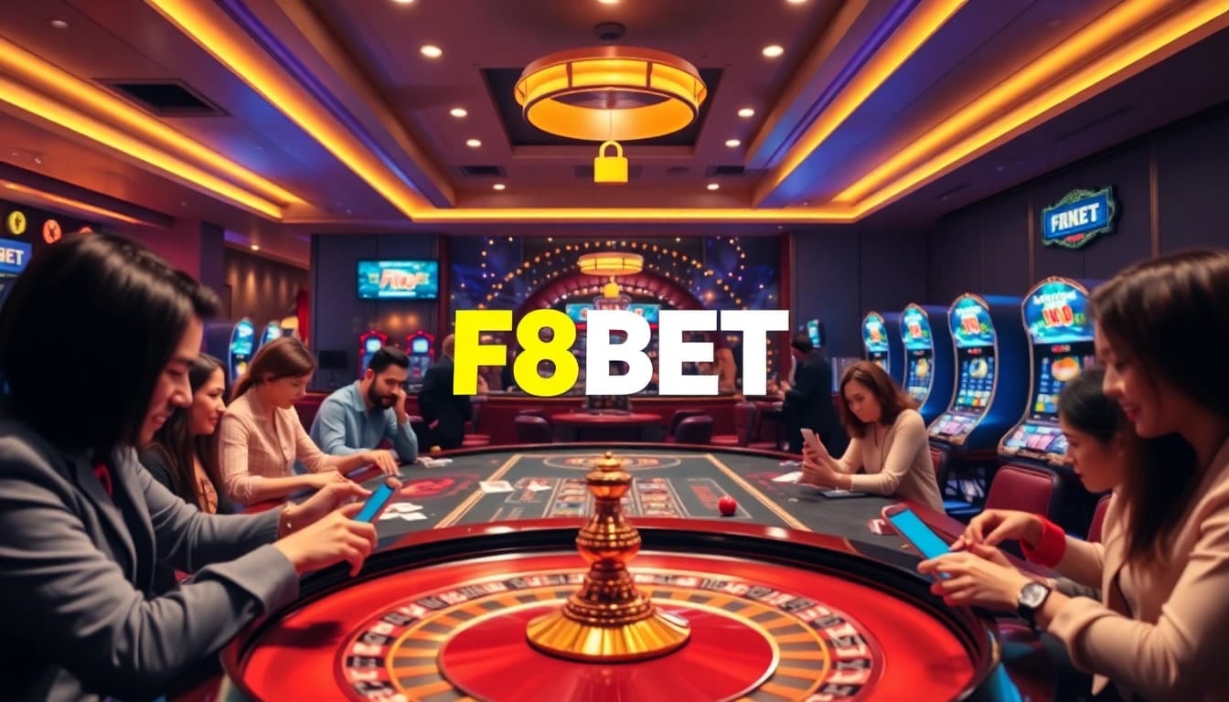 Engaging online gaming scene at F8BET trang chủ featuring diverse players and interactive gaming elements.