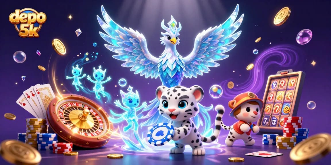 Engage with the exciting world of depo 5k featuring vibrant game elements and animated characters.