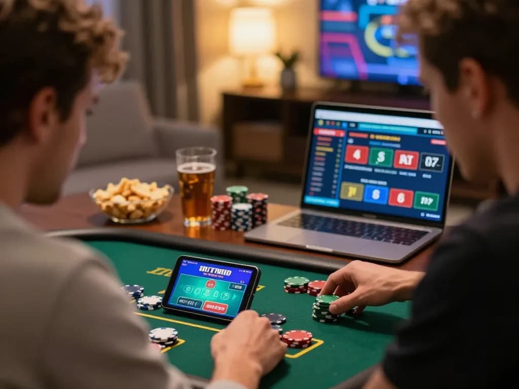 Engaging online blackjack gameplay on mobile as player uses vua88com for strategic betting