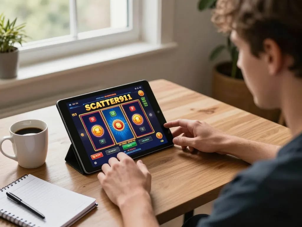 Playing online slots on a tablet while enjoying a cozy setting, makemyhairgrowfast.