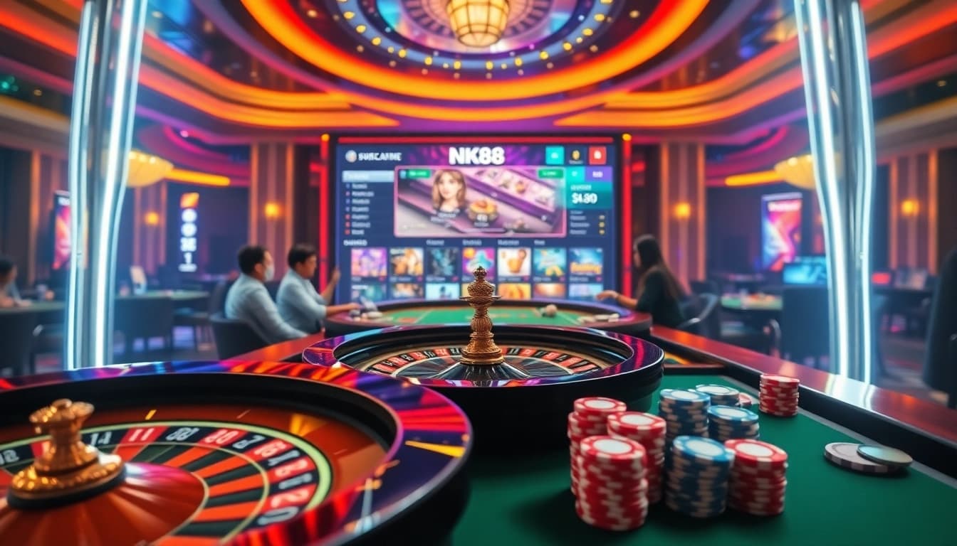 Experience thrilling gaming excitement at https://nk88s.net/ with vibrant casino elements and poker action.