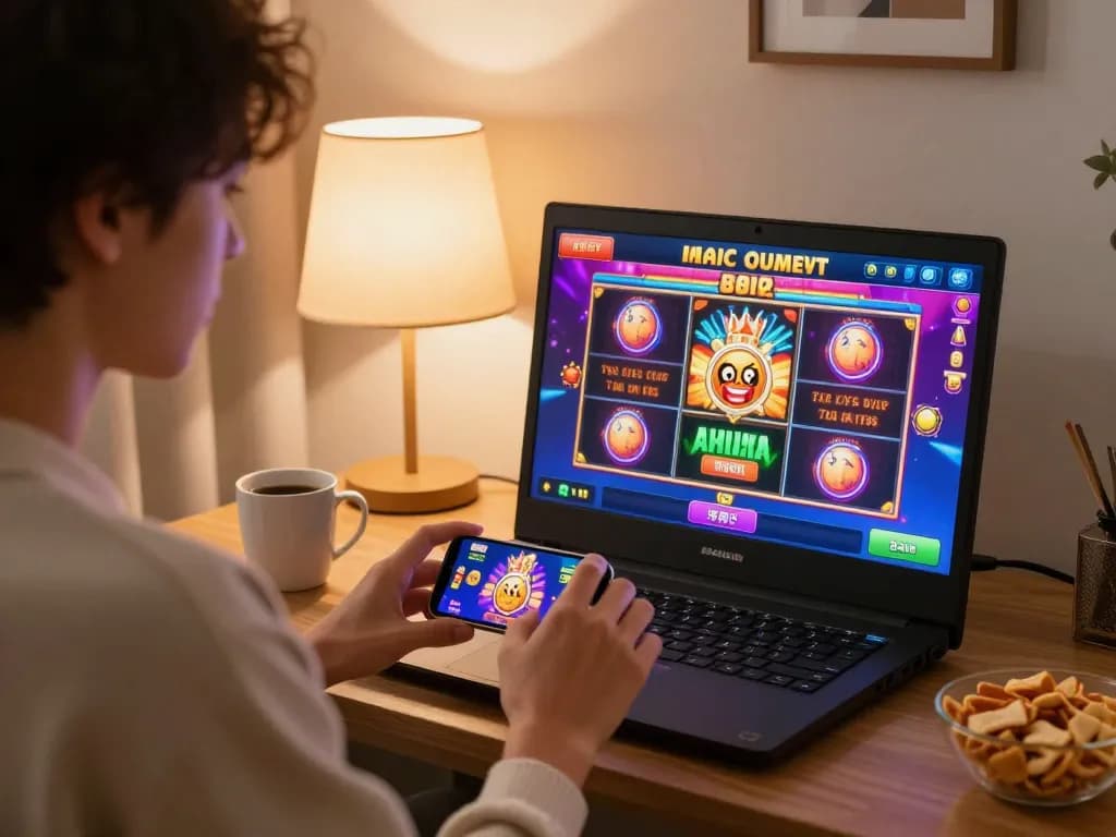 Engaging gameplay at aa88i on smartphone amid a cozy home setting.