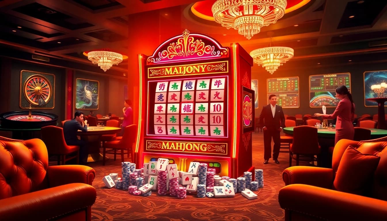 Engaging with Slot Mahjong at a luxurious casino, players enjoy high-stakes excitement.