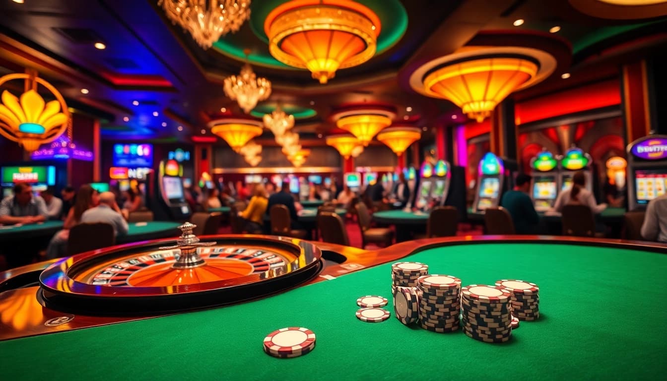 Experience high-stakes excitement at the casino with rr99 poker chips and spinning roulette wheels.