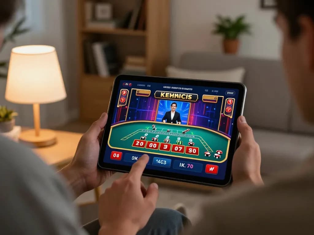 Engaging live dealer baccarat gameplay on SC88 display in a cozy home setting