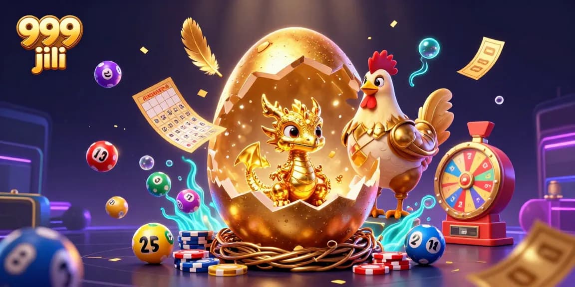 Engage with the 999 jili experience as a golden dragon guards poker chips amidst vibrant casino elements.