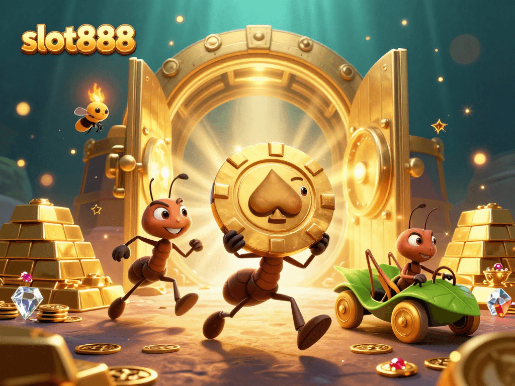 Slot888 memenangkan banyak hadiah berharga dalam ilustrasi gemerlap kasino.