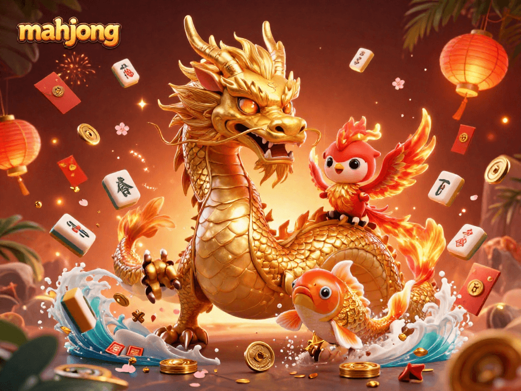 Experience the excitement of mahjong gameplay with vibrant characters, tiles, and dynamic casino elements.