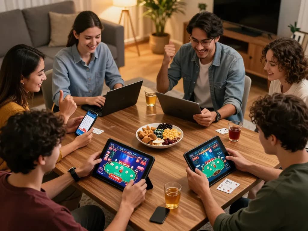 Engaged players accessing Qh88 đăng nhập for immersive online gaming experience with vibrant casino apps.