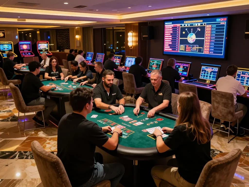 king33 players engaging with live dealers in dynamic casino setting