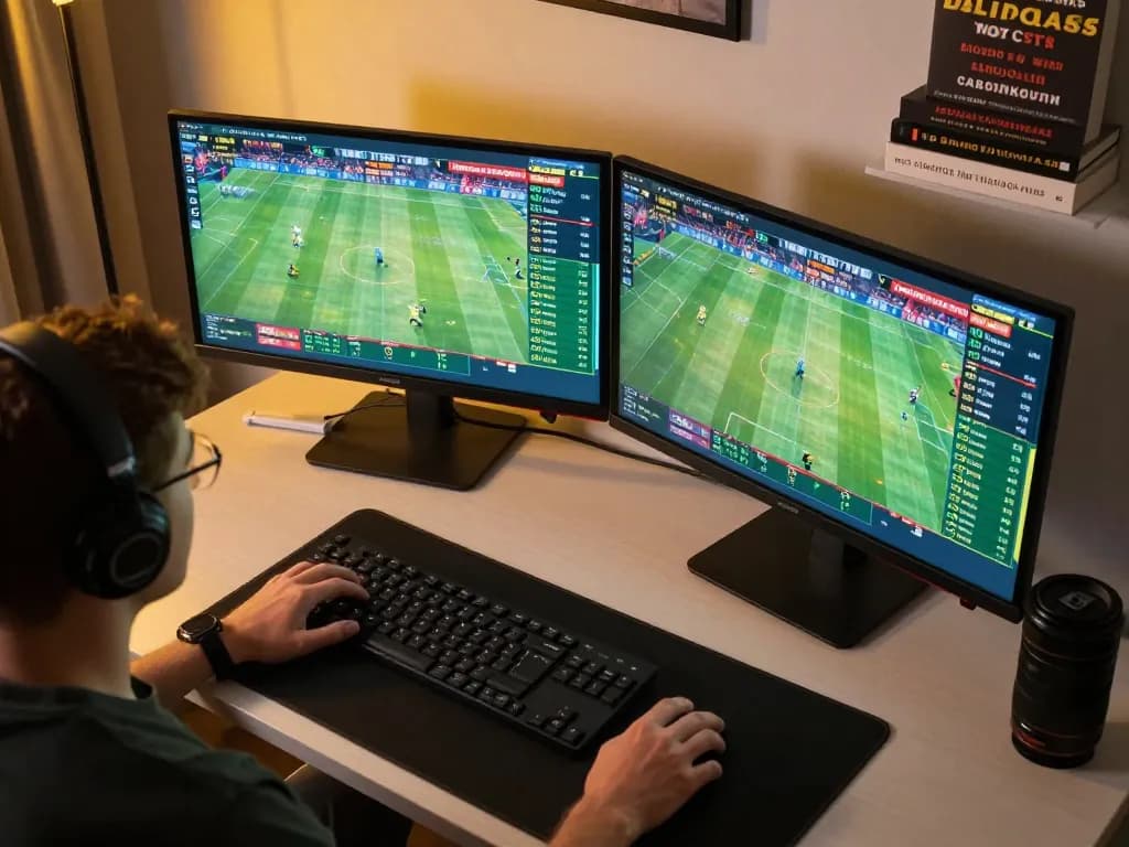 Online sports betting setup with an engaging view of betting odds, supporting incakoin's strategy for responsible gambling