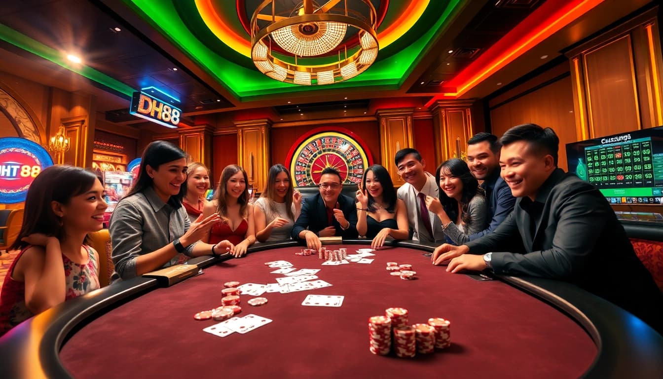 A dynamic poker game at https://dh88.video/ showcasing thrilling action with chips and cards.