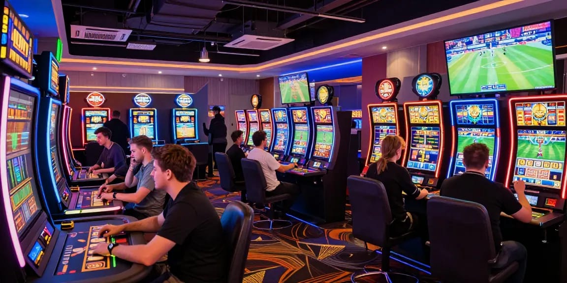 OPEN88 vibrant online gaming platform with diverse players enjoying slots and sports betting excitement.