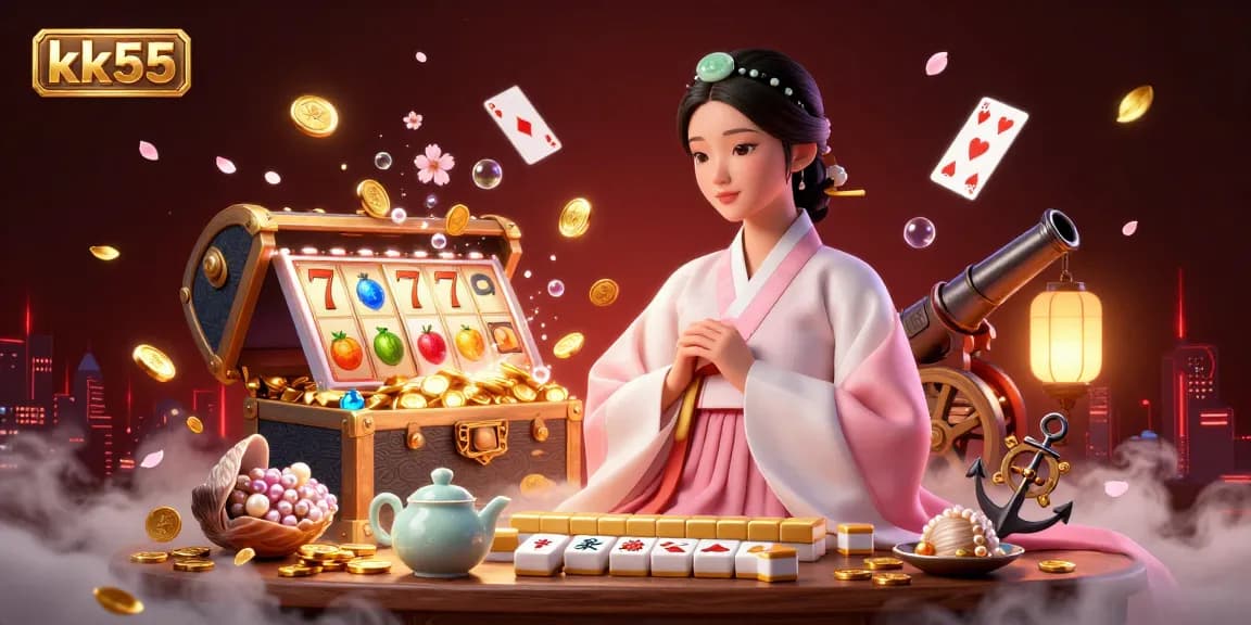 Engage with high-stakes gaming action at kk55 featuring vibrant slot reels and dynamic casino elements.