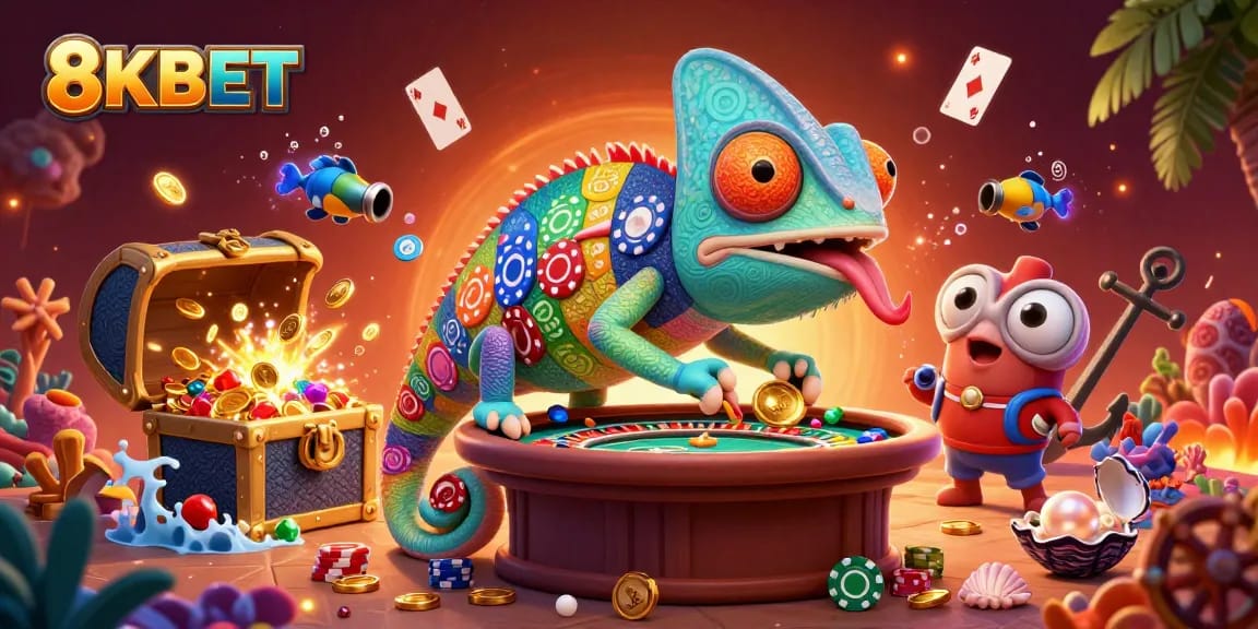 Experience exhilarating moments in 8KBET with a vibrant casino scene featuring colorful games.
