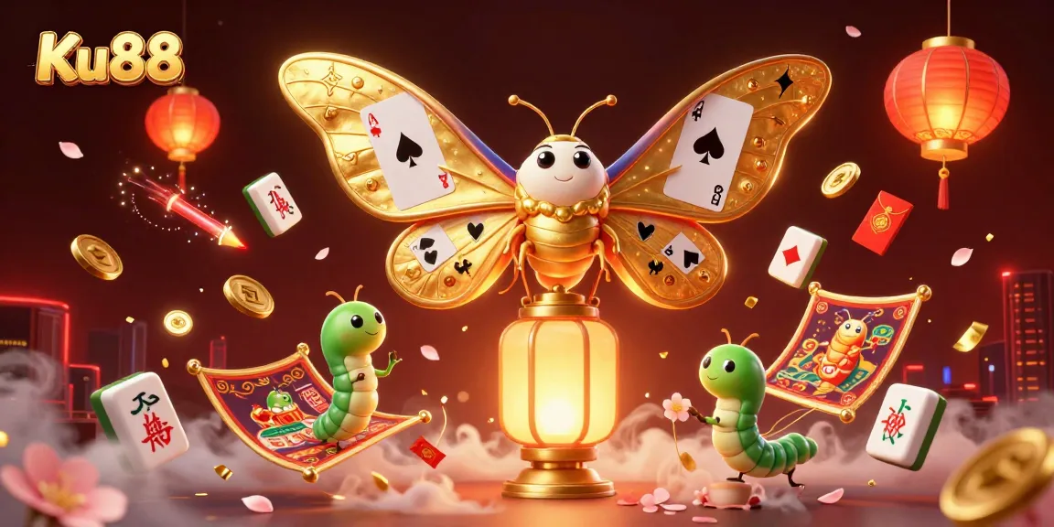 Engage with Ku88 in this vibrant online casino scene showcasing dynamic gaming elements.