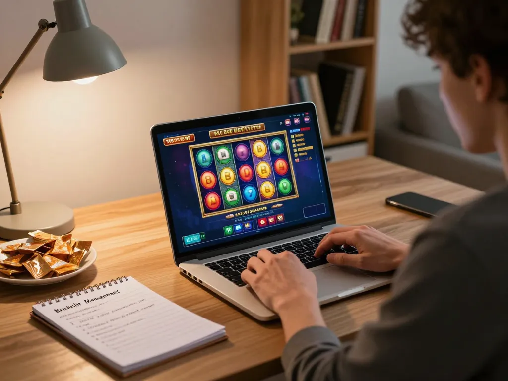 Engaging online gaming experience at home showcases casascholars with vibrant slot game action.