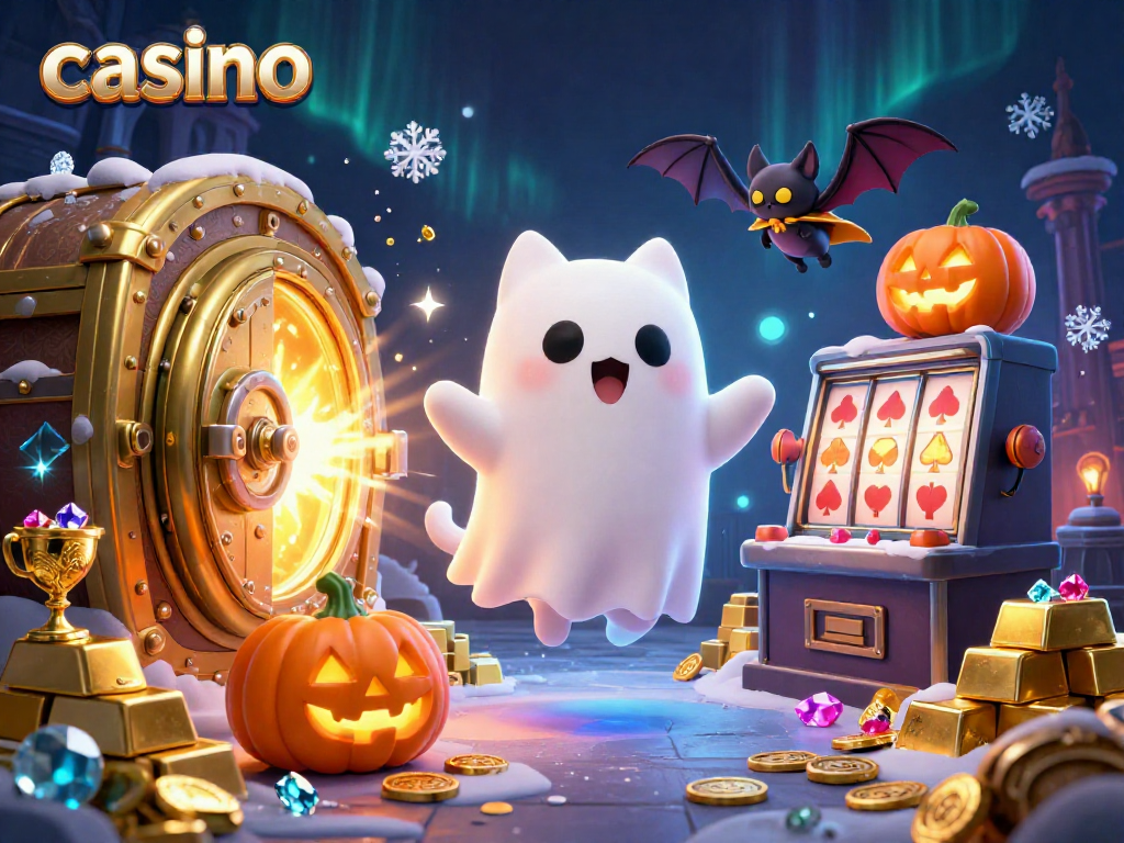 Explore the haunted casino with animated characters, showcasing dynamic gaming atmosphere and excitement.