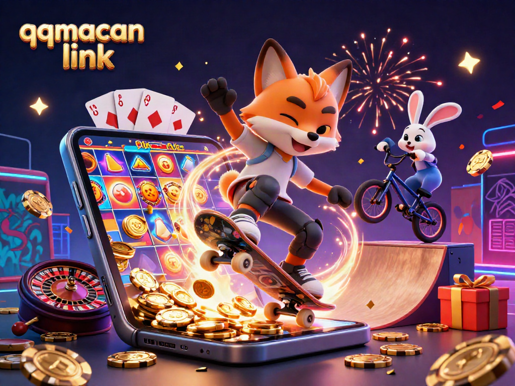 Slot online seru menggunakan qqmacan link menunjukkan keceriaan dengan karakter kartun