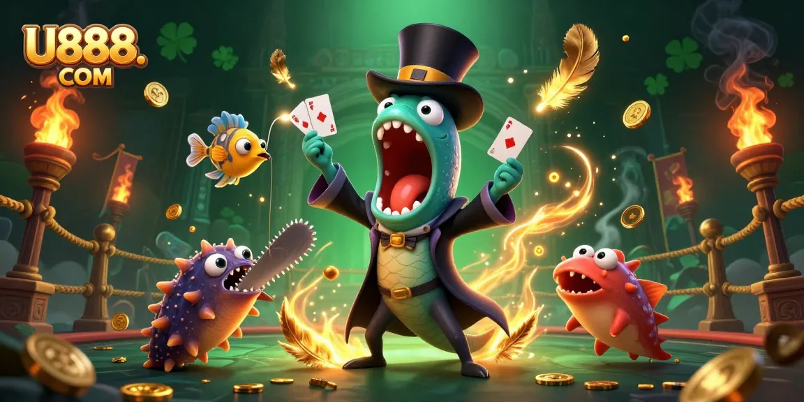 Experience thrilling card tricks at U888. COM with vibrant marine characters in a magical underwater casino.