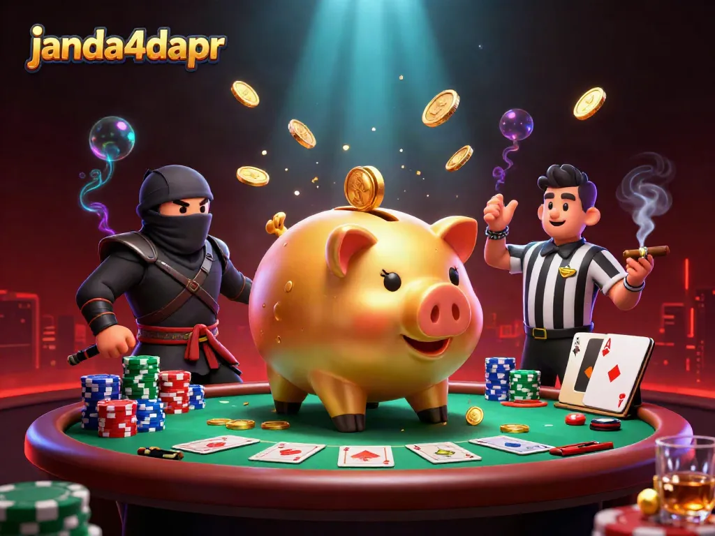 Permainan menarik di janda4dapr dengan celengan emas dan ninja yang membawa keberuntungan.
