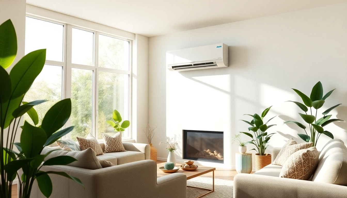 Efficient daikin mini split ac enhances comfort in a modern living room with natural light.