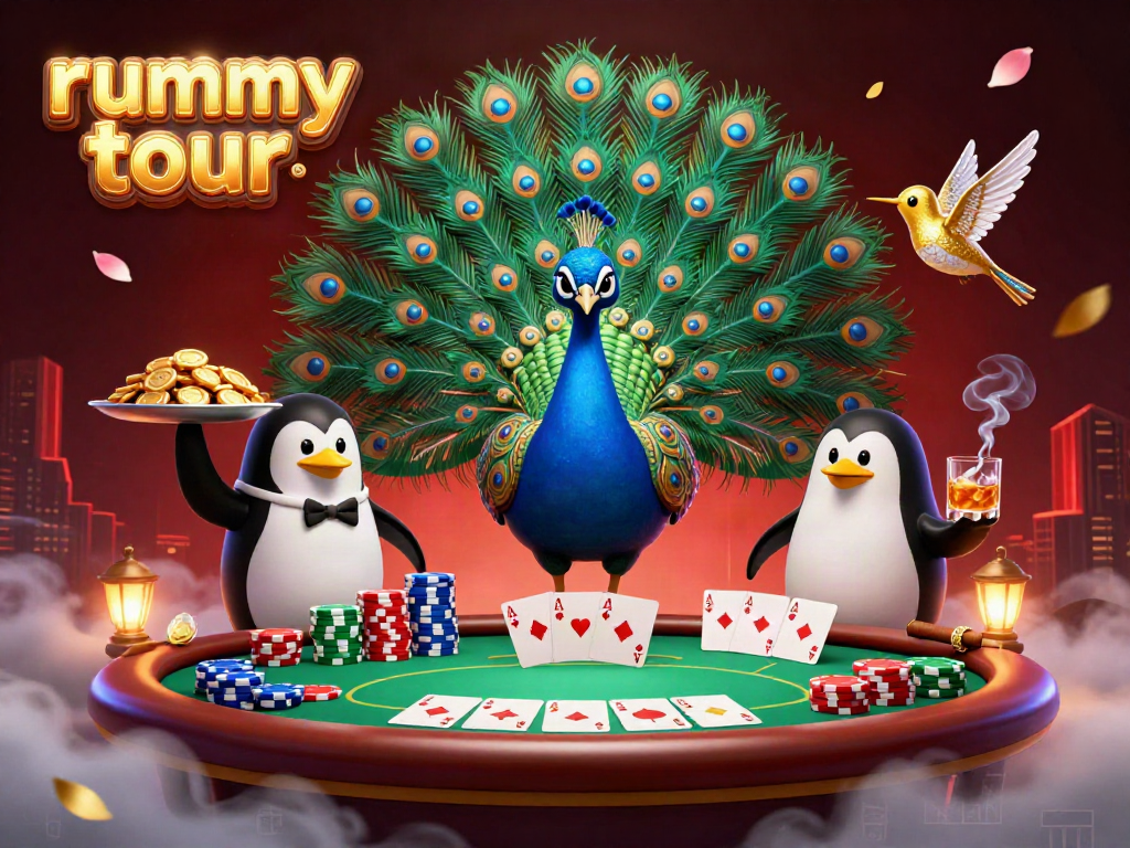Rummy tour: Nikmati suasana permainan kartu yang menarik sambil bersantai dengan teman.
