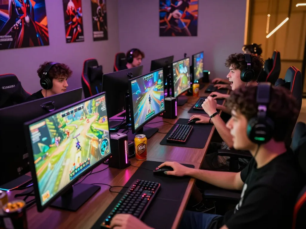 Action-packed online gaming session with players immersed in mpi2121 competitive gameplay.