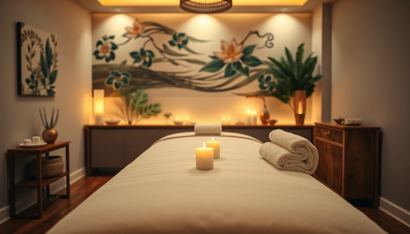 Experience relaxing 평택출장마사지 in a serene home setting, featuring an inviting massage table with soothing decor.