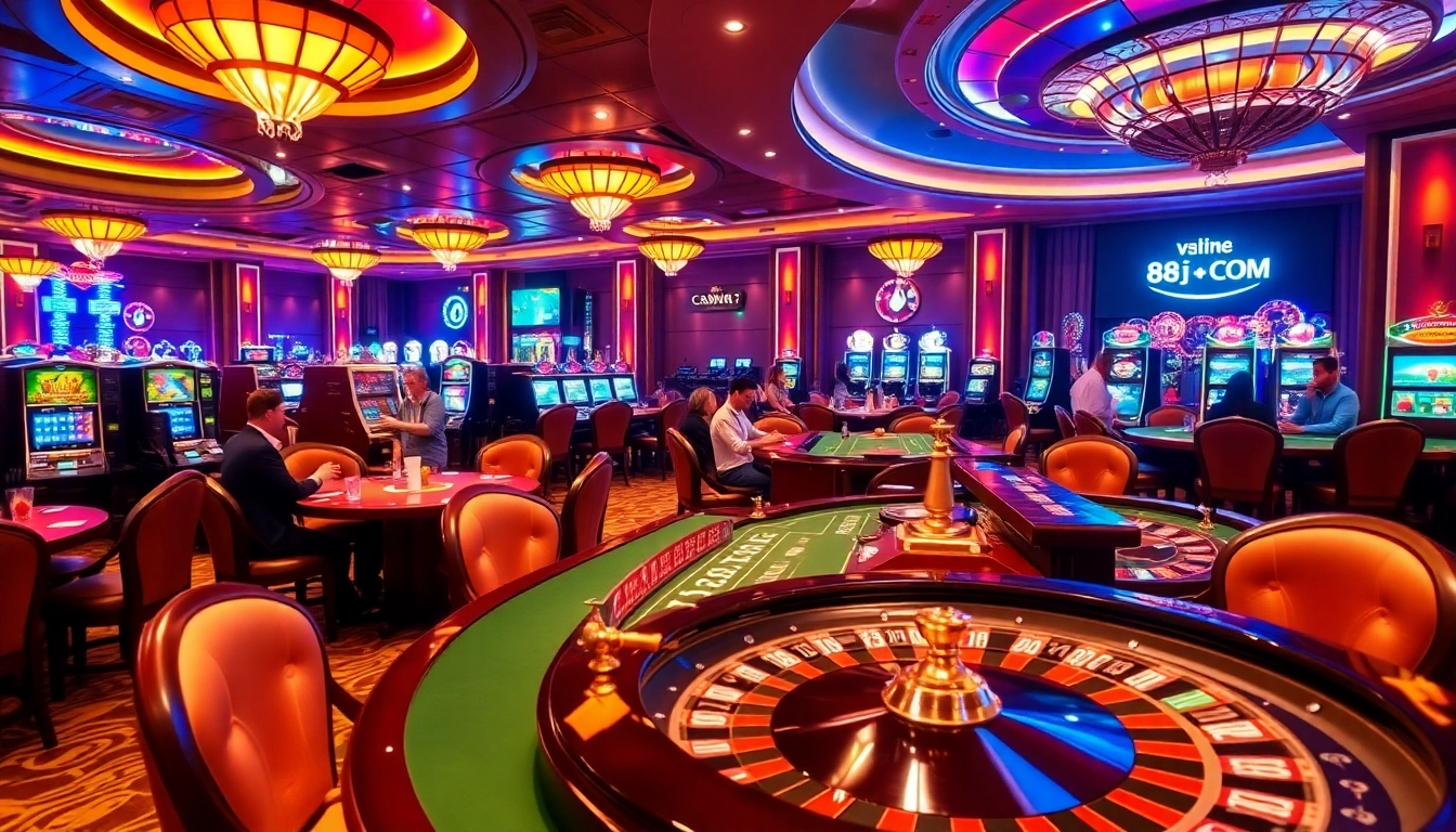 Gambling enthusiasts celebrating wins and betting in a luxury casino setting representing 88i com excitement.
