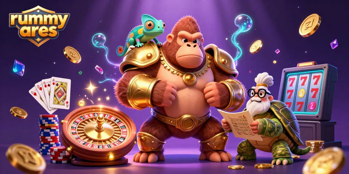 Experience the thrill of rummy ares with dynamic casino elements and vibrant characters in an engaging scene.
