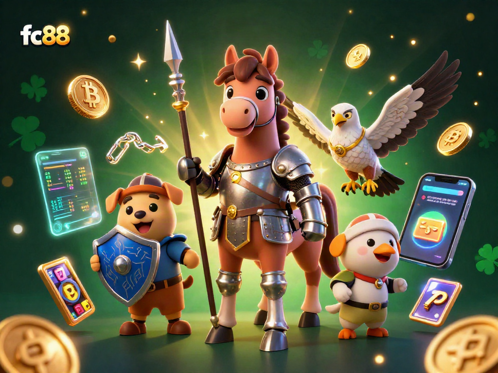fc88 tham gia trò chơi casino với hiệp sĩ và sư tử trong nghệ thuật 3D đầy màu sắc
