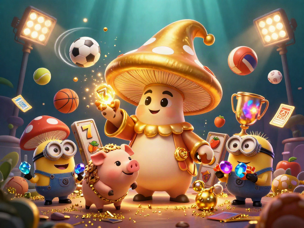 Engage with สล็อต through rich 3D digital illustration featuring gaming elements and vibrant characters.