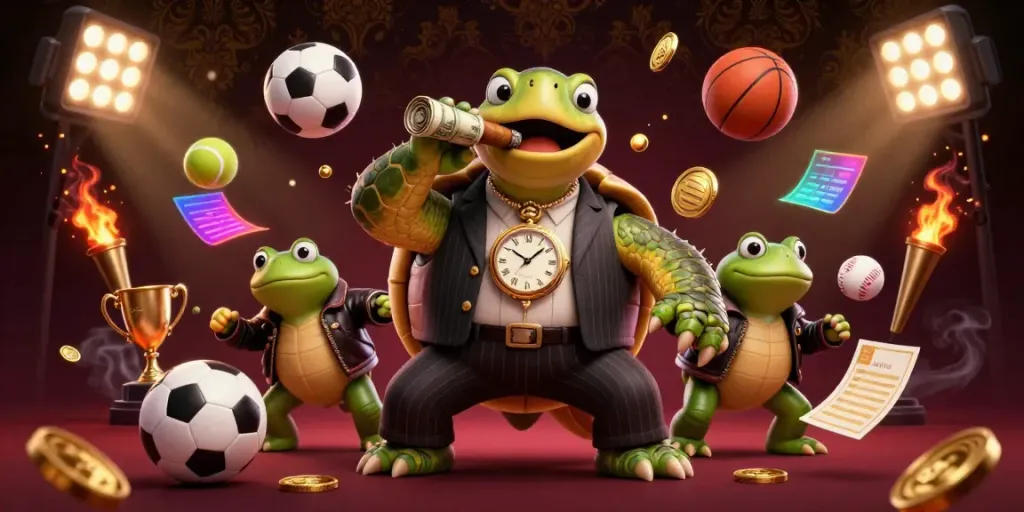 Engage in championship betting with laskartogel's vibrant sports scene featuring dynamic 3D characters.
