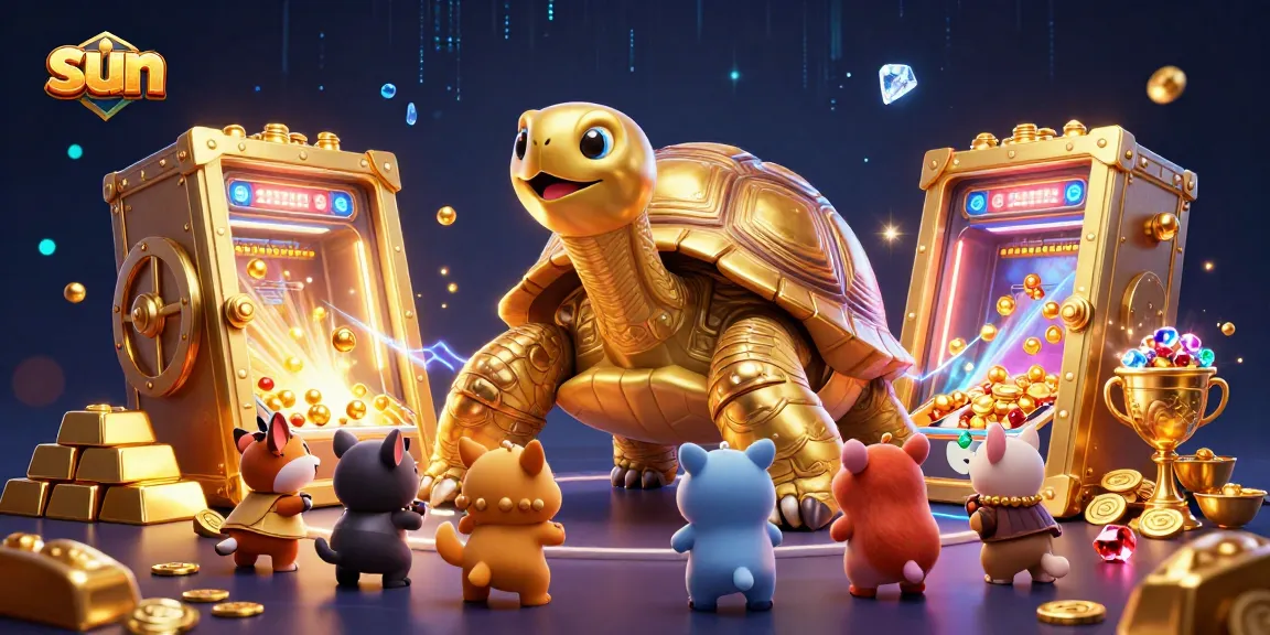 Discover sun-inspired casino excitement with a colossal tortoise pinball and treasure!